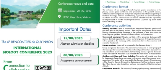 The 6th Rencontres de Quy Nhon: International biology conference 2023 from connections to collaborations